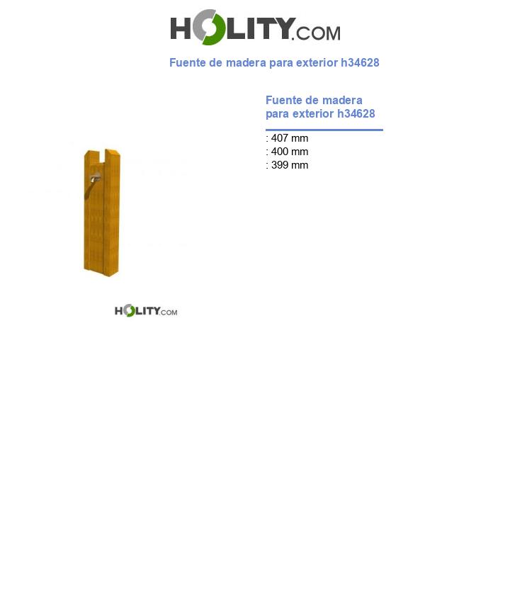 Fuente de madera para exterior h34628