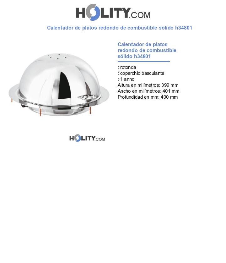 Calentador de platos redondo de combustible sólido h34801