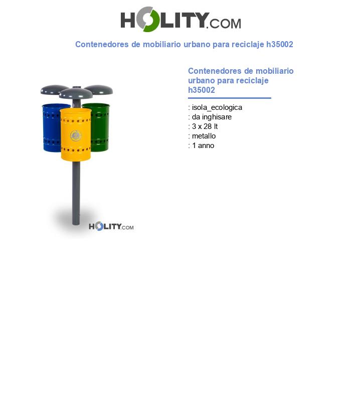 Contenedores de mobiliario urbano para reciclaje h35002