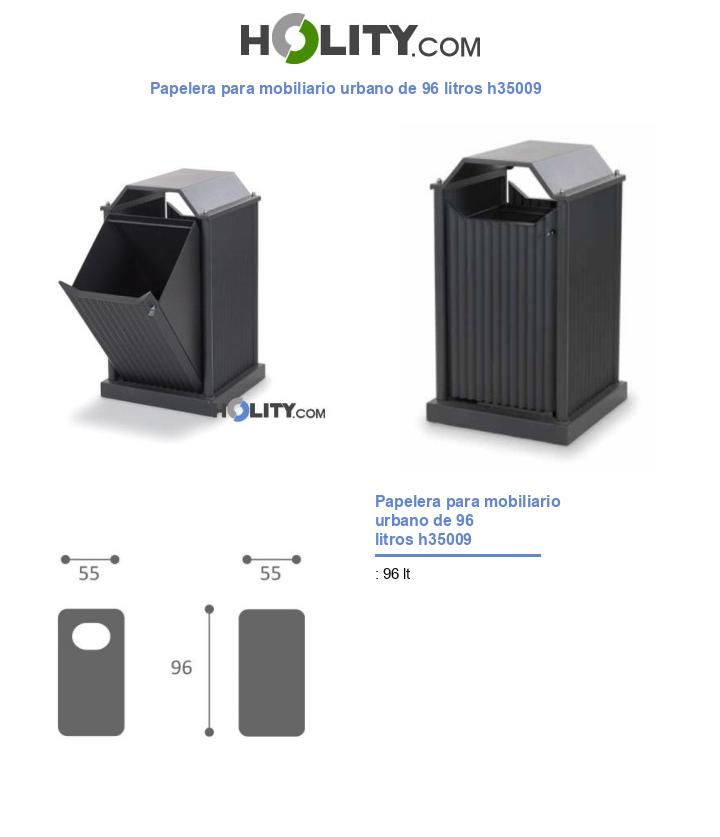 Papelera para mobiliario urbano de 96 litros h35009