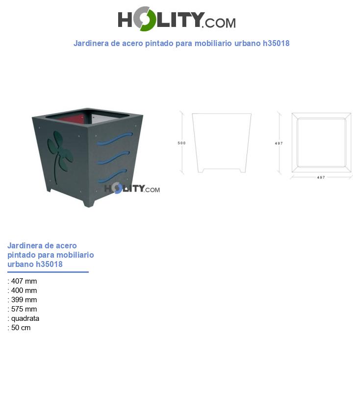 Jardinera de acero pintado para mobiliario urbano h35018