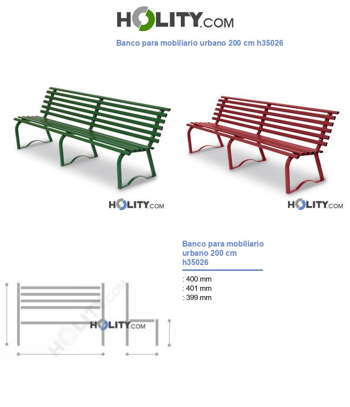 Banco para mobiliario urbano 200 cm h35026