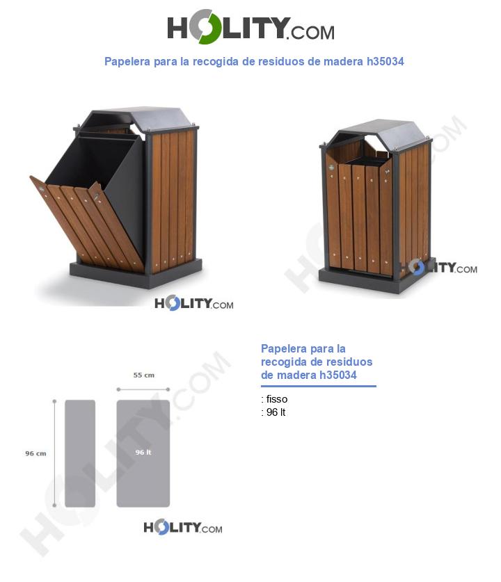 Papelera para la recogida de residuos de madera h35034
