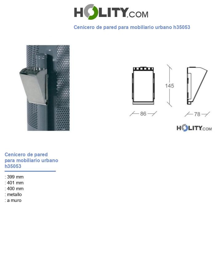 Cenicero de pared para mobiliario urbano h35053