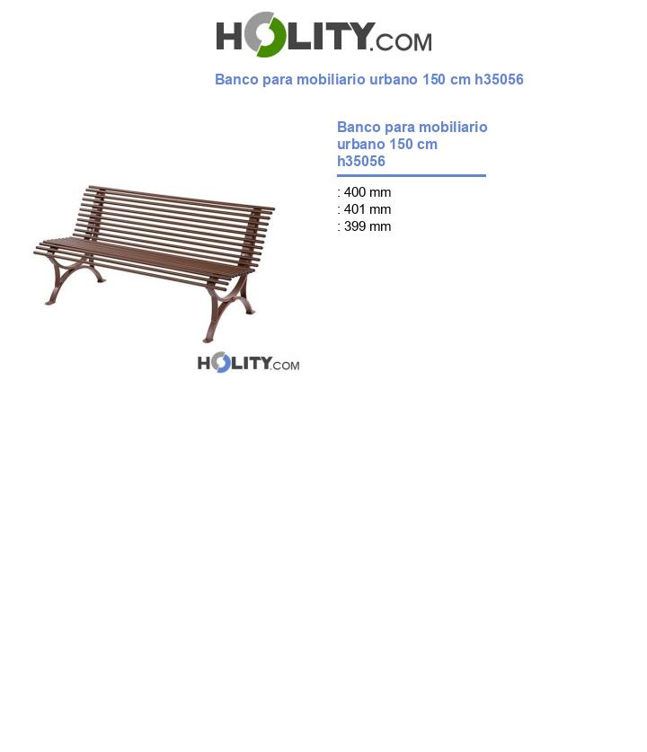 Banco para mobiliario urbano 150 cm h35056