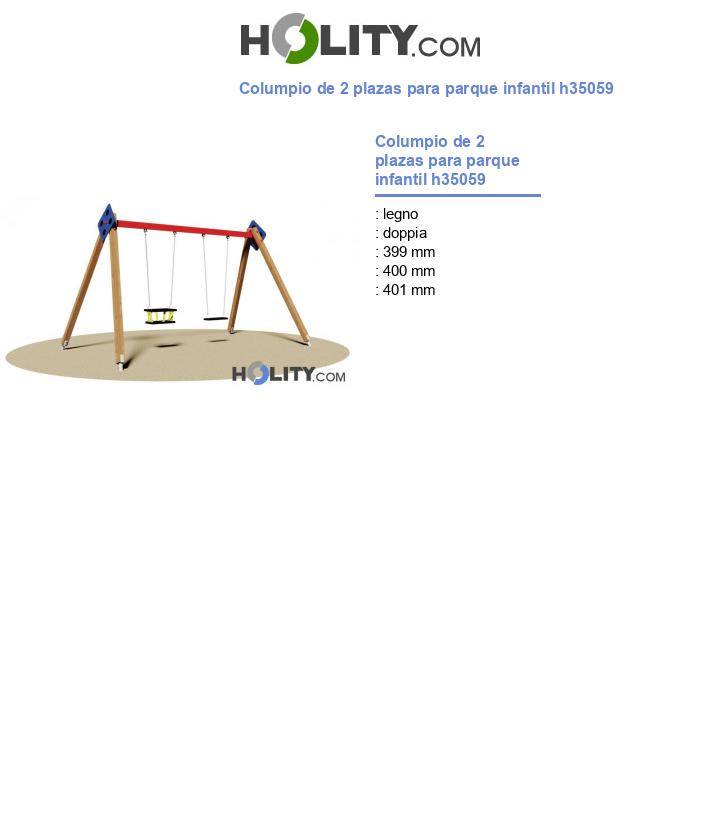Columpio de 2 plazas para parque infantil h35059