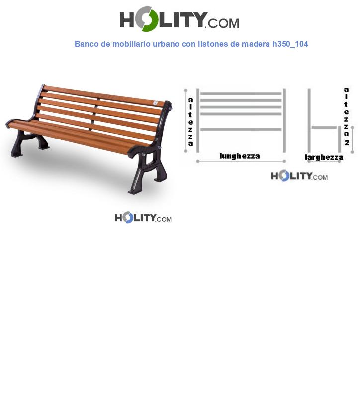 Banco de mobiliario urbano con listones de madera h350_104