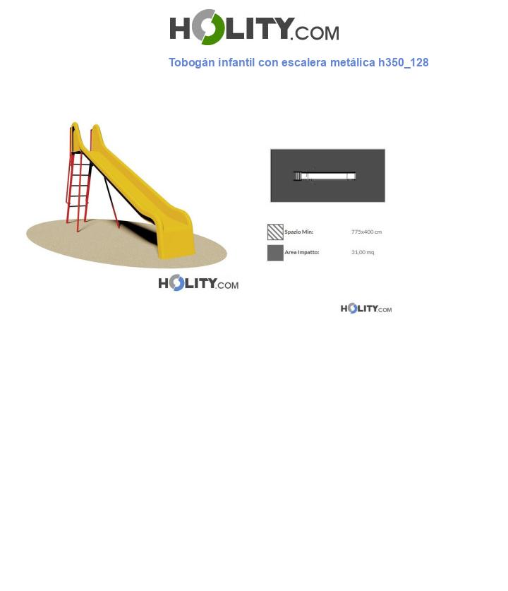 Tobogán infantil con escalera metálica h350_128