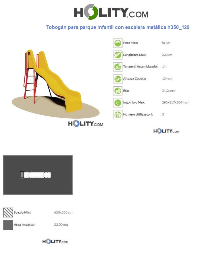 Tobogán para parque infantil con escalera metálica h350_129