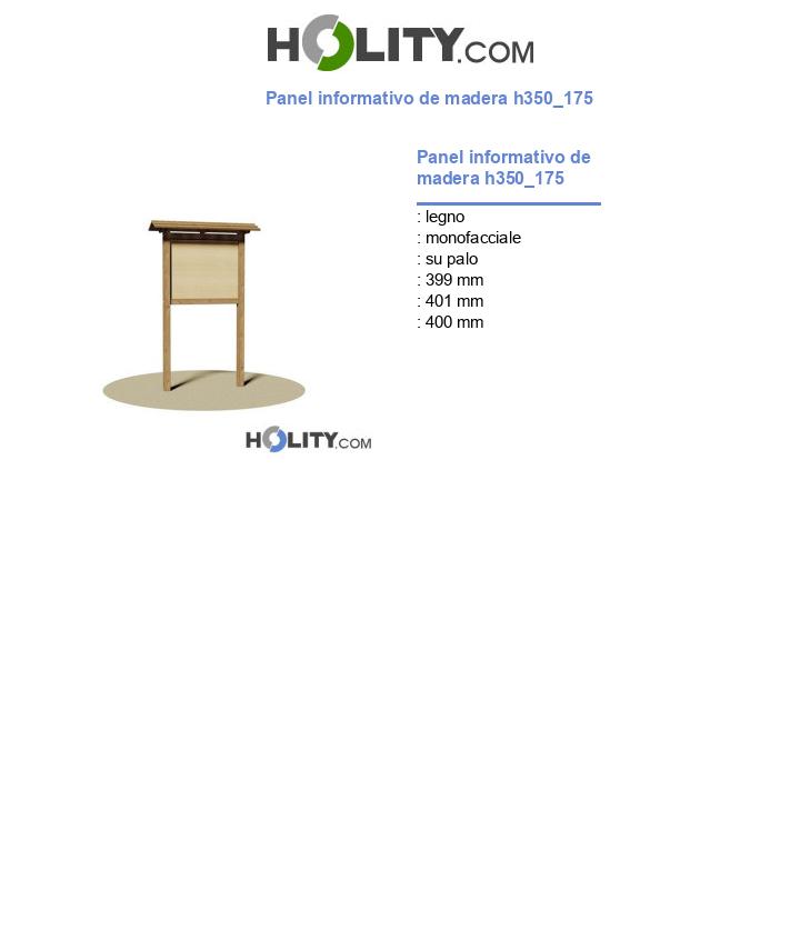 Panel informativo de madera h350_175