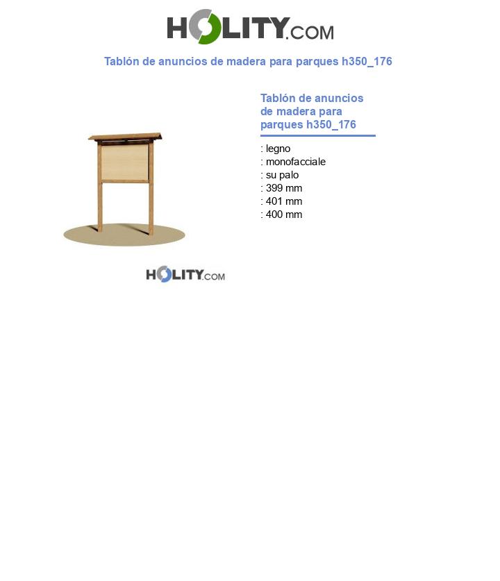 Tablón de anuncios de madera para parques h350_176