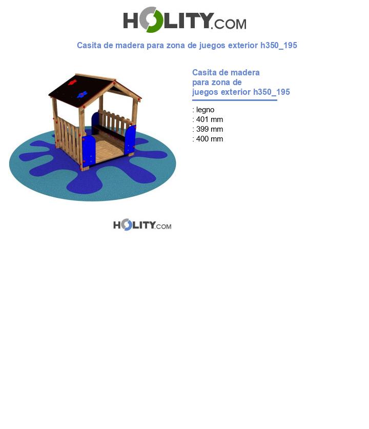 Casita de madera para zona de juegos exterior h350_195