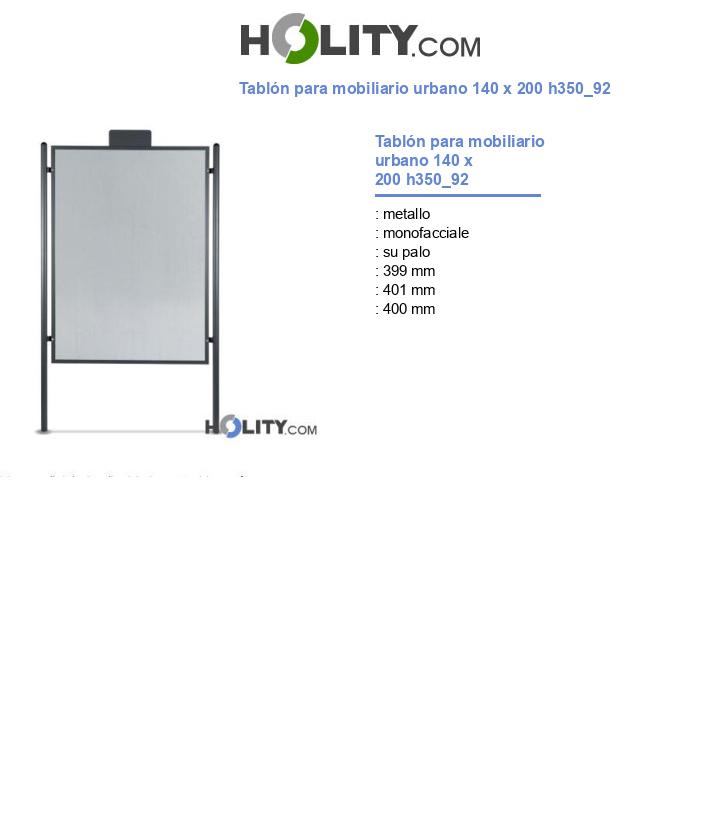 Tablón para mobiliario urbano 140 x 200 h350_92
