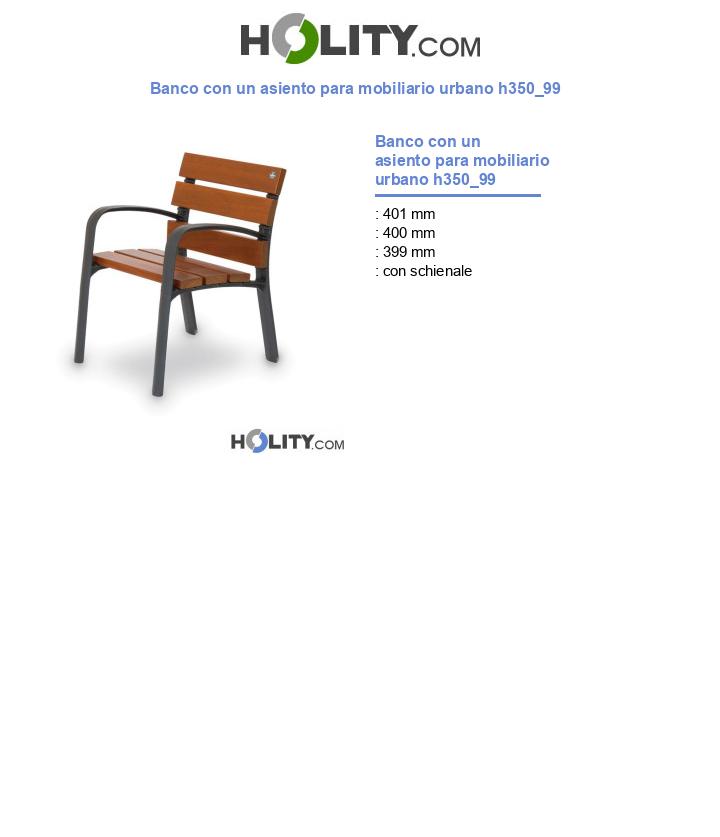 Banco con un asiento para mobiliario urbano h350_99