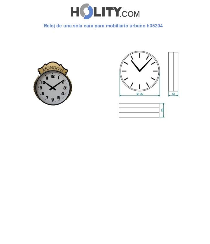 Reloj de una sola cara para mobiliario urbano h35204