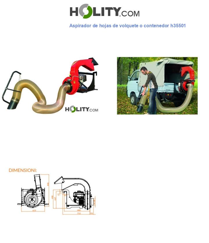 Aspirador de hojas de volquete o contenedor h35501