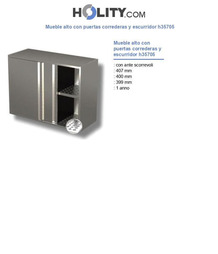 Mueble alto con puertas correderas y escurridor h35705