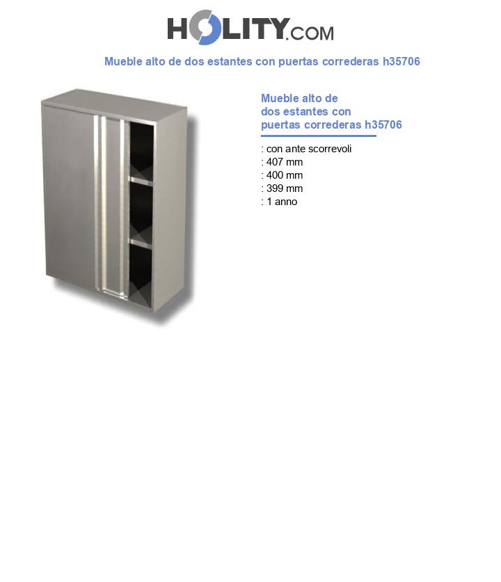 Mueble alto de dos estantes con puertas correderas h35706