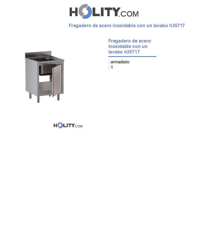Fregadero de acero inoxidable con un lavabo h35717