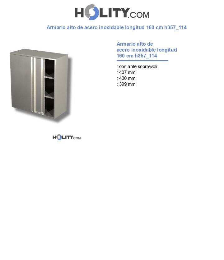 Armario alto de acero inoxidable longitud 160 cm h357_114