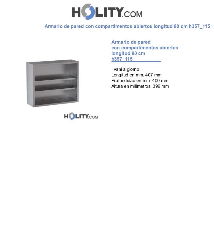 Armario de pared con compartimentos abiertos longitud 80 cm h357_115