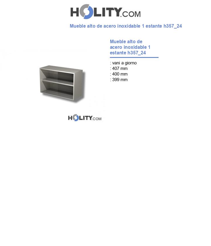 Mueble alto de acero inoxidable 1 estante h357_24