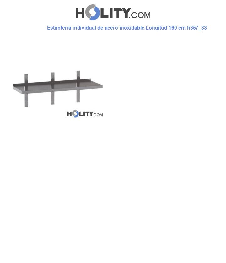 Estantería individual de acero inoxidable Longitud 160 cm h357_33