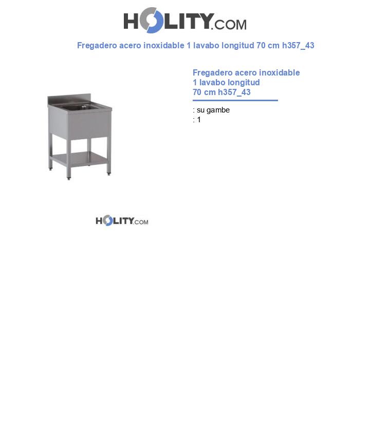 Fregadero acero inoxidable 1 lavabo longitud 70 cm h357_43