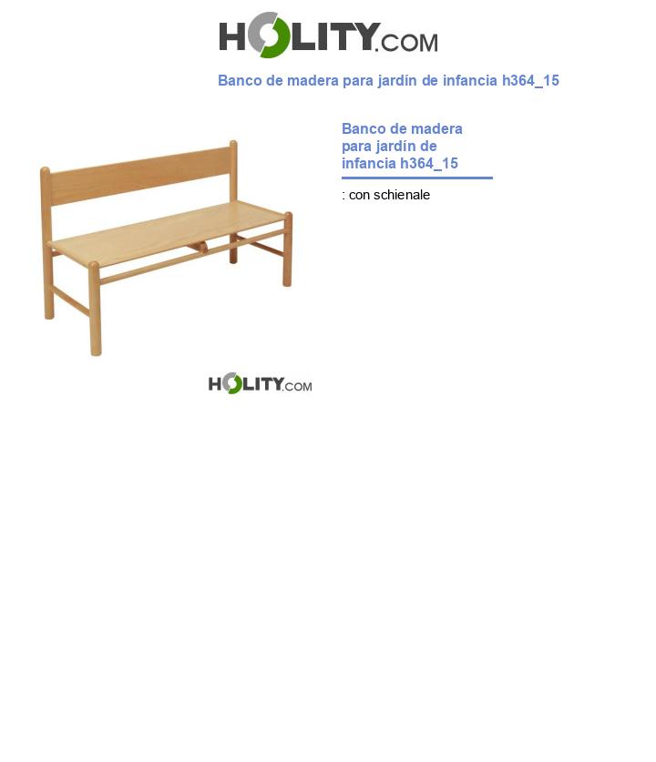 Banco de madera para jardín de infancia h364_15