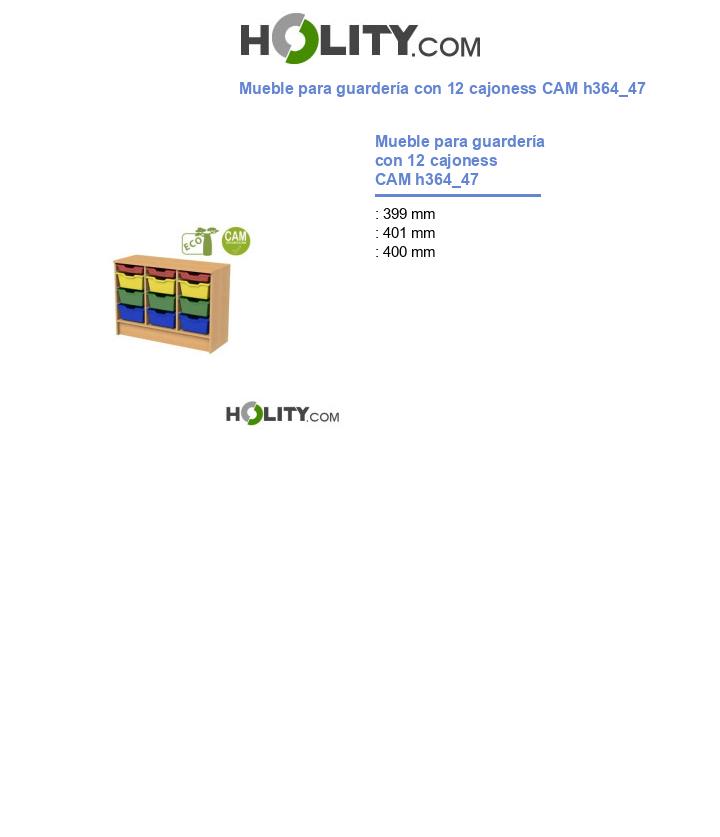 Mueble para guardería con 12 cajoness CAM h364_47
