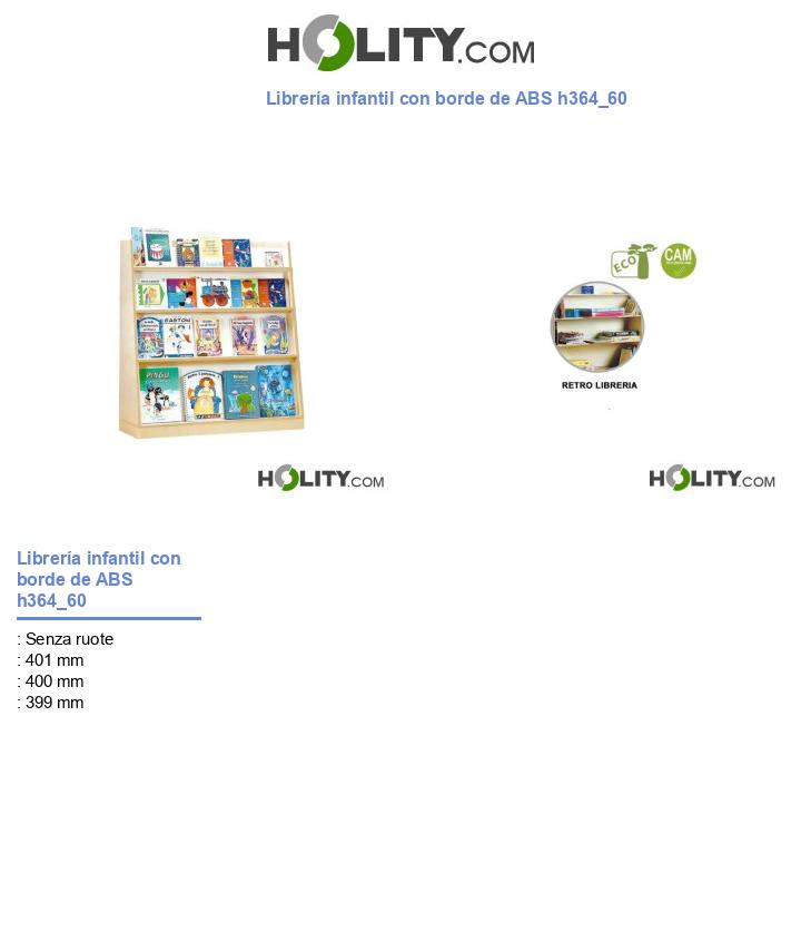 Librería infantil con borde de ABS h364_60