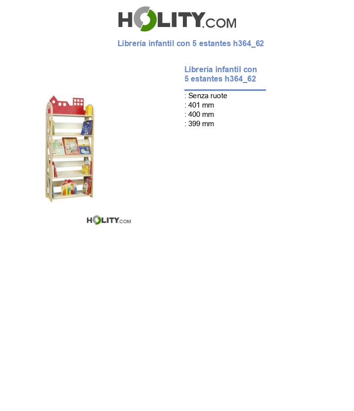 Librería infantil con 5 estantes h364_62