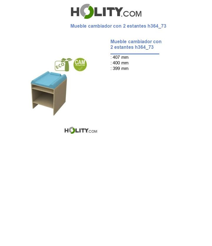 Mueble cambiador con 2 estantes h364_73