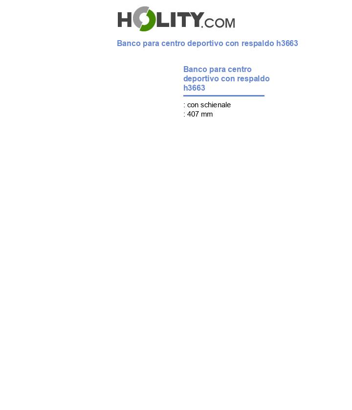 Banco para centro deportivo con respaldo h3663