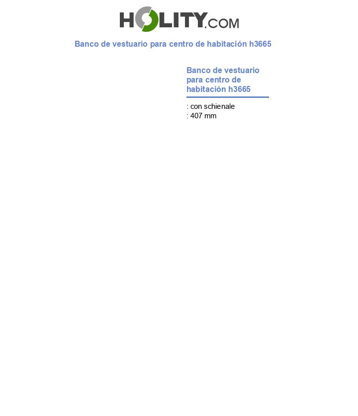 Banco de vestuario para centro de habitación h3665