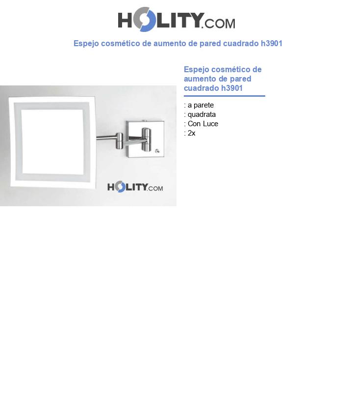 Espejo cosmético de aumento de pared cuadrado h3901