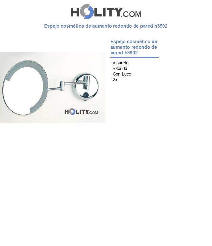 Espejo cosmético de aumento redondo de pared h3902