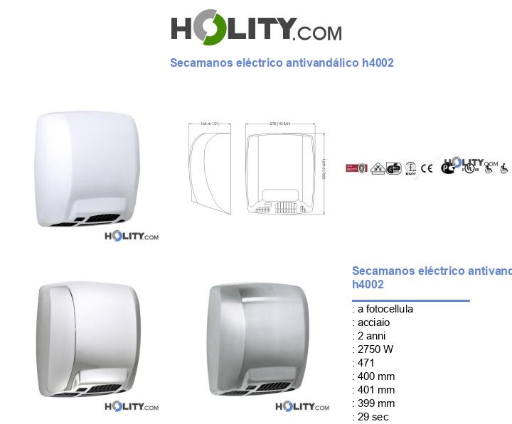 Secamanos eléctrico antivandálico h4002