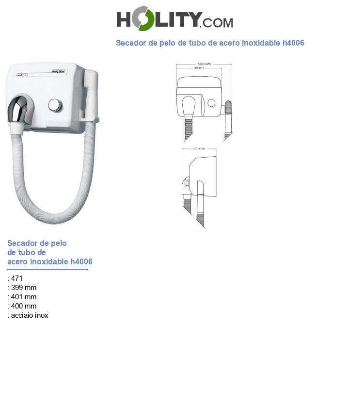 Secador de pelo de tubo de acero inoxidable h4006