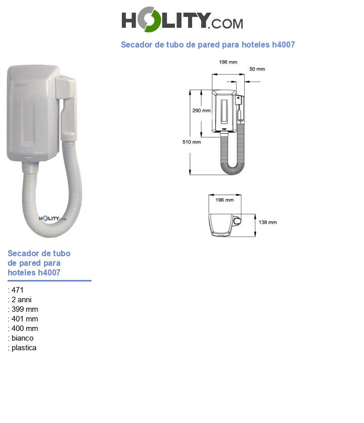 Secador de tubo de pared para hoteles h4007