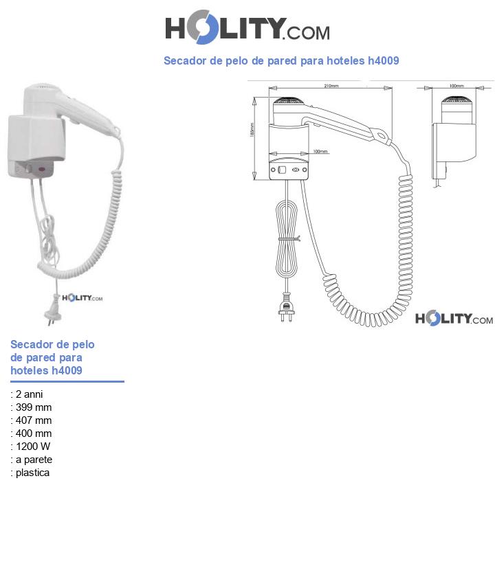 Secador de pelo de pared para hoteles h4009