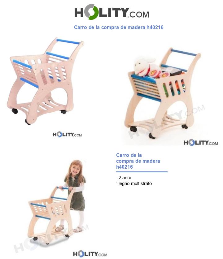 Carro de la compra de madera h40216