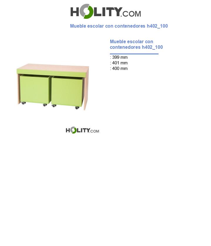 Mueble escolar con contenedores h402_100