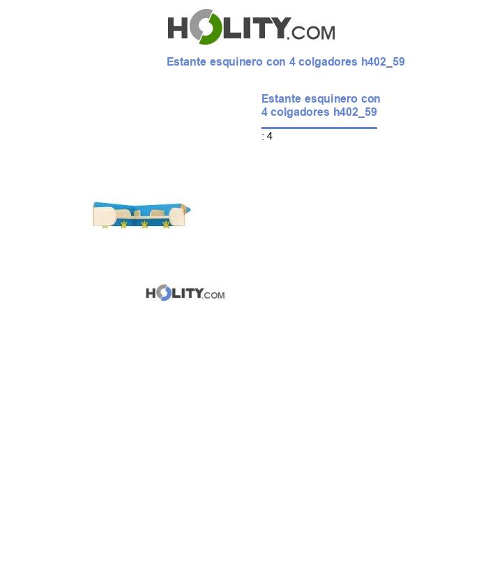 Estante esquinero con 4 colgadores h402_59