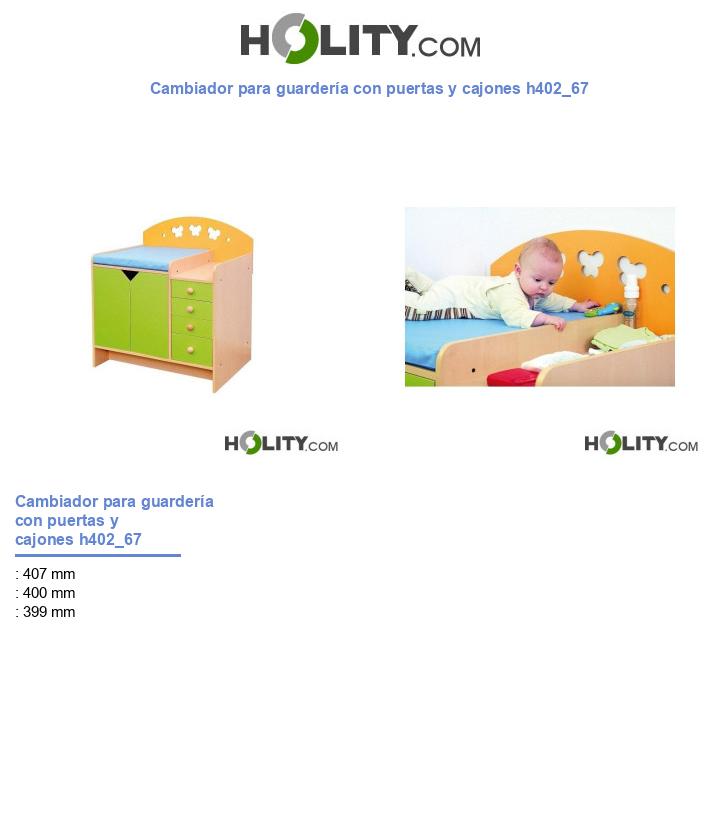 Cambiador para guardería con puertas y cajones h402_67