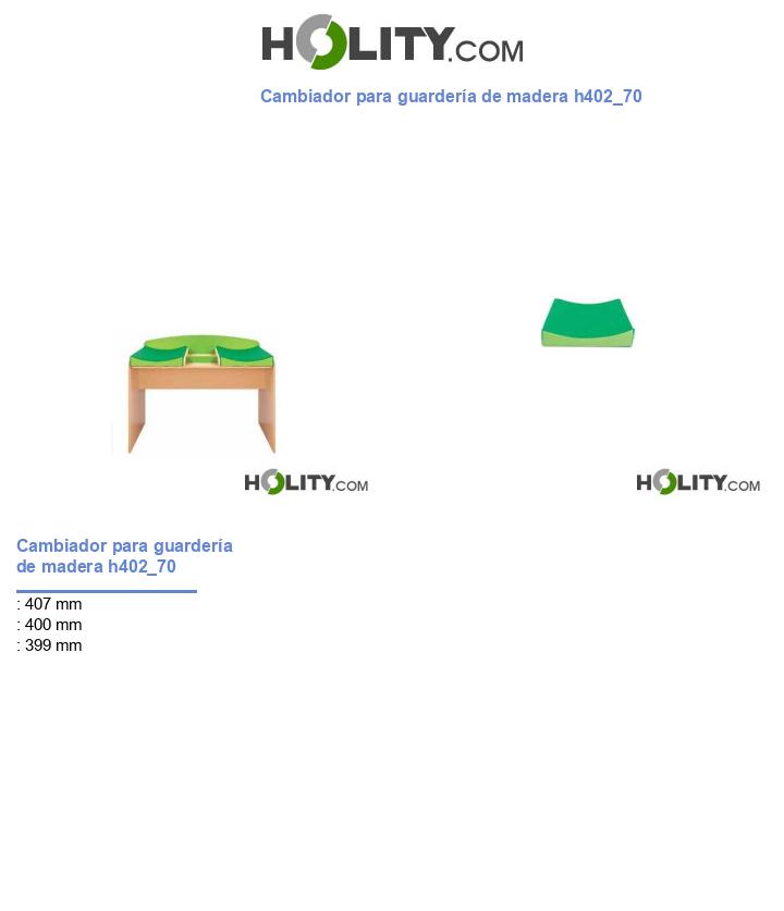 Cambiador para guardería de madera h402_70