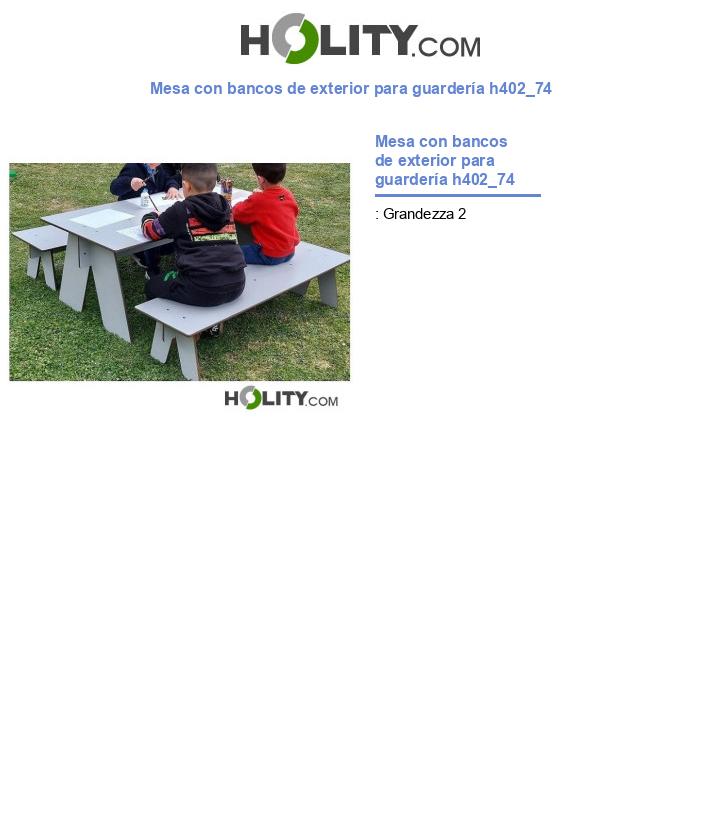 Mesa con bancos de exterior para guardería h402_74