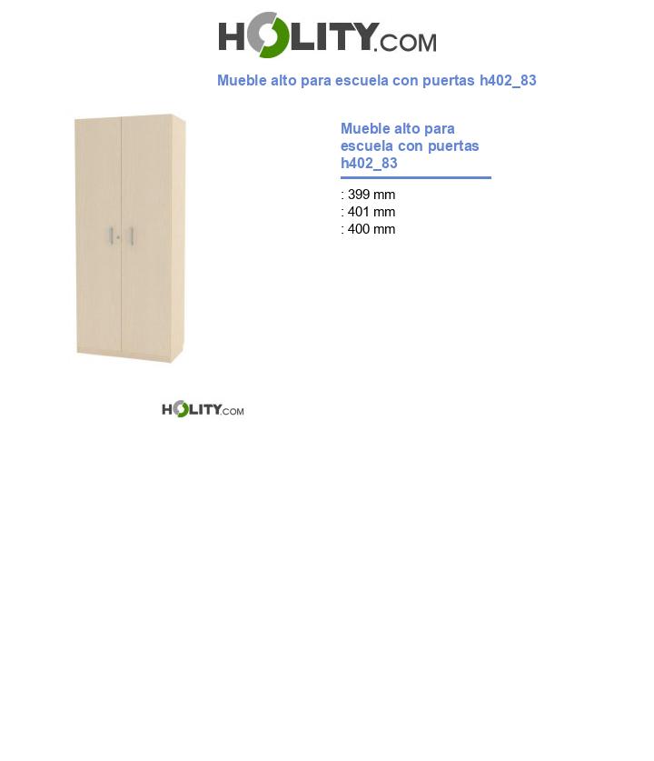 Mueble alto para escuela con puertas h402_83
