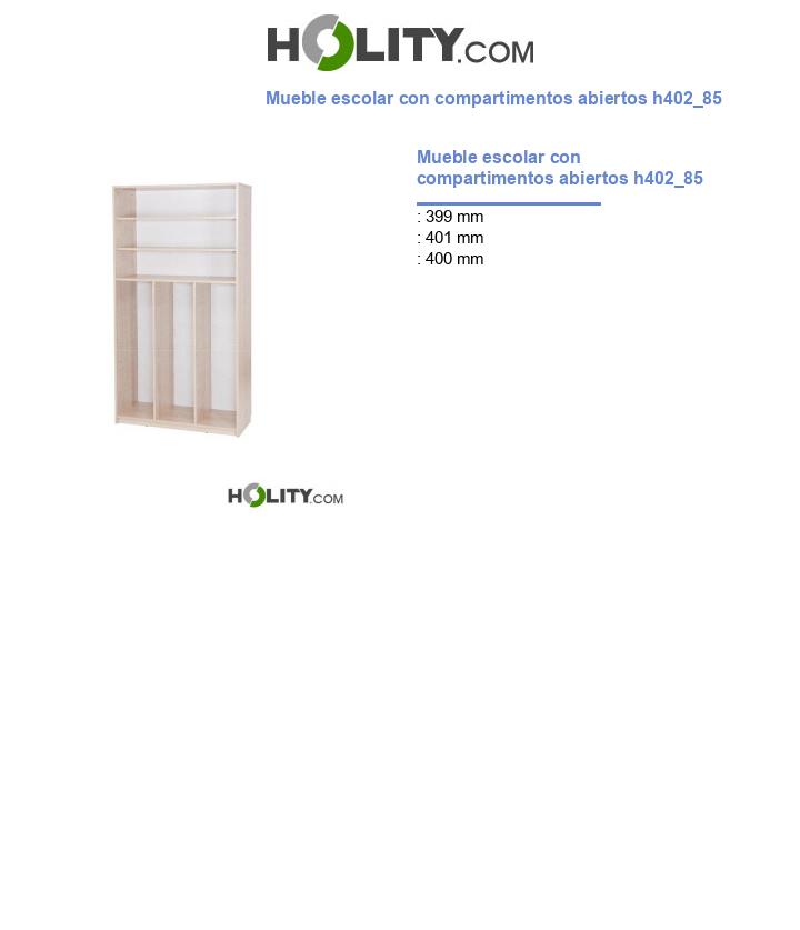 Mueble escolar con compartimentos abiertos h402_85