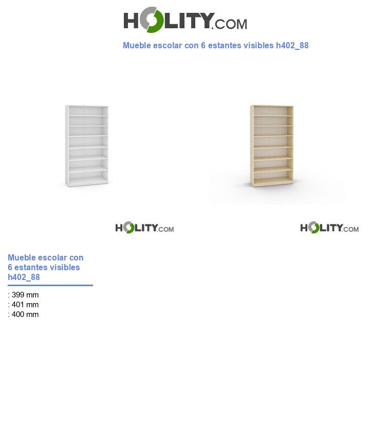 Mueble escolar con 6 estantes visibles h402_88